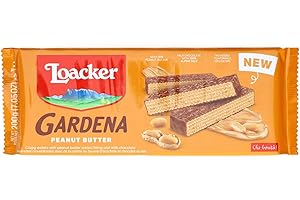Loacker, Gardena Peanut Butter, Golose Cialde di Wafer Farcite con Burro d'Arachidi e Ricoperte di Cioccolato al Latte, Snack Dolci, Confezione da 200g