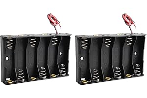 HALJIA Lot de 2 boîtes de Rangement en Plastique 9 V AA 6 x 1,5 V avec câbles