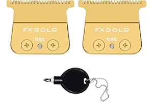 AUDOC FX707Z DLC Replacement Blades Compatible with BaBylissPRO FX787 & FX726 Barberology Trimmer Blades (Gold 2 Pack)