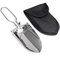 SuperglockT Mini-Handschaufel Edelstahl Gartenschaufel Klappschaufel leicht tragbar Schaufel mit Tragetasche für…