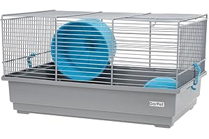 GarPet Hamsterkäfig Nagerkäfig Mäusekäfig mit Haus Laufrad Käfig Farbwahl (grau)
