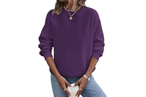 TICTICMIMI Lässige Damen-Sweatshirts mit Rundhalsausschnitt, langärmelig, lockere Passform, Herbst-Shirt