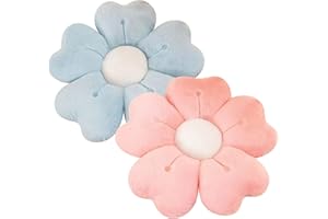 Copbopwn 2Pcs Flower Pillow Cute Pillows 35cm Flower Cushion Floor Pillow Preppy Daisy Cushion Daisy Pillow,Floor Cushions Aesthetic Pillows Cute Cushions Home Bedroom Decor (pink+blue)