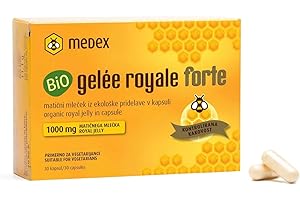 ‎MEDEX Medex Bio Gelée Royale FORTE, hohe Dosierung 1000 mg Gelee Royal, lyophilisiert, trockene Form, klinisch nachgewiesene Ergebnisse, 30 Kapseln, 30 Tage Anwendung