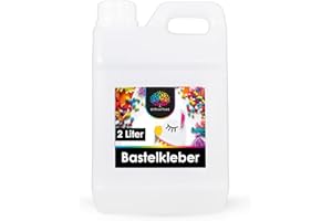 OfficeTree 2 Liter Bastelkleber Transparent Trocknend - Bastel Kleber - Lösungsmittelfreier Flüssigkleber für Kinder geeignet