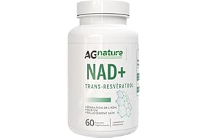 AG NATURE NAD Complément Nicotinamide Pur 60 Gélules 1000 mg - Complexe Anti-Âge et Anti-Fatigue avec Niacine, Trans-Resvératrol et Triméthylglycine