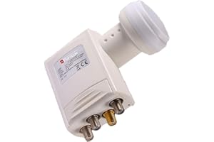 Red Opticum SCR 24-UB 3 Legacy 04H LNB - LNB unicable con 24 bandas de usuario y 3 salidas heredadas para conexión directa - Protección meteorológica extensible - 4K, UHD, Full HD, 3D adecuado