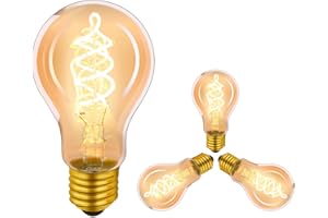 Joymy Edison Glühbirne, Edison Vintage LED Lampe E27 A60/A16 (4W/220V) 2200K Retro Glühbirne Vintage Antike Glühbirne, Amber Warm, 3 Stück