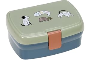 LÄSSIG Kinder Lunchbox Brotdose mit herausnehmbarer Unterteilung, BPA-frei/Happy Prints, Blau