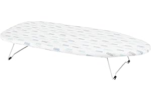Kleeneze KL062291ELISEEU Mini Petite Table Planche à Repasser, Table Repassage Voyage, 73 x 31 cm, Peu Encombrante et Idéale pour Appartements & Caravanes, Jambes Facilement Pliables, Motif de Elise