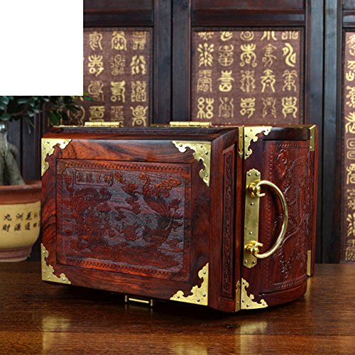 Schmuckkästchen/Kommode Schmuckschatulle/rote Holzmöbel und Ornamente/Arts And Crafts-A - 4