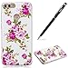 Produktbild Huawei P Smart Hülle,Huawei Enjoy 7S Silikon Handyhülle,WIWJ Hülle TPU Silikon Backcover Case Handy Schutzhülle Glühende Handy Shell in der Nacht Durchsichtig mit Gemalt Kunst Malerei Muster HandyhülleStoßdämpfend Transparent TPU Silikon Schutz Handy Hülle Case Schutzhülle für Huawei P Smart/Huawei Enjoy 7S +1x Touch Stylus Pen-Leuchtende Rosenblüte