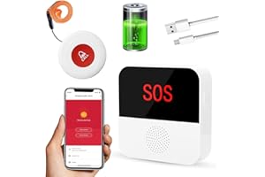 ChunHee Senioren Notruf Tuya WiFi Smart Notrufklingel Alert System für ältere Patienten Behinderte,Kinder 1 SOS Notrufknopf 1 Empfänger (nur unterstützt 2.4GHz Wi-Fi)