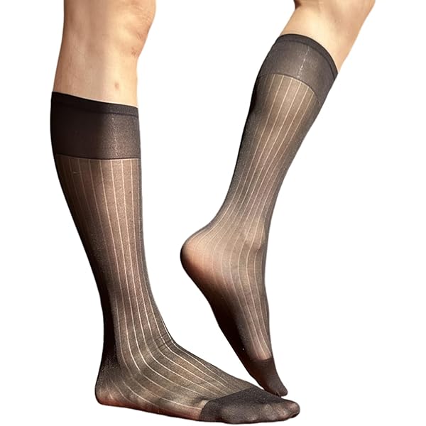 Calze al ginocchio da uomo, sottili, 4 paia, ultra sottili, lunghe