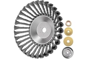 TOTONY Unkrautbürste für Freischneider, Wildkrautbürste für Motorsense, Drahtbürste Freischneider, Rundbürste Fugenbürste für Freischneider, mit 25,4mm Bohrung, Unkrautbürste Rasentrimmer Zubehör