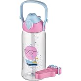 Uzspace 730ml Tritan Tek Kapak &Ccedil;ift Kullanım Pipetli/Pipetsiz Askı Aparatlı Tritan &Ccedil;ocuk Su Matarası