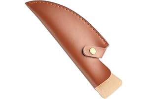 aiyraa Premium Knife Sheath, 6 Inch Leather Knife Sheath for Matsato Knife, Chef Knife, Japanese Knife, Boning Knife, Kitchen Knife Holder, Knife Bag for Camping Outdoor Activity, Brown