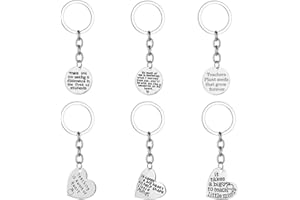 FineGood - 6 llaveros de agradecimiento para profesores, joyería de agradecimiento, regalo de graduación para profesores