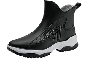 OBIQUZZ Botas de agua para mujer, botas de lluvia impermeables, botas de lluvia antideslizantes, botas de trabajo al aire libre, zapatos de jardín, cortos, botas de goma, botas de deslizamiento, botines,