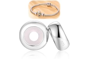 SUUOSL Lot de 2 Stoppeur Charms en Argent Sterling 925 avec Élément en Caoutchouc Compatible avec les bracelets bricolage européens, Pan dora et Cha milia
