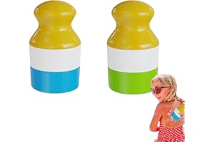 WANSHI Sunscreen applicator | Built in ball applicator, refillable sealing device | 3.4 oz built-in capacity, suitable for children and adults traveling (Blau + Pink 2 Sätze)