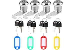 DesertBoy 4 Paquete Cerraduras de Leva 20mm cerradura buzon Cerradura con llaveros etiquetas para Armarios Buzones Cajas de Herramientas(20mm)