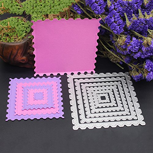 Amazingdeal365 5 PCS Briefmarken Schneiden stirbt Schablonen Papier Kart Tagebuch Scrapbooking - 2