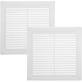 Vent Systems 200x200mm 2 Pack White Vent Cover - Flat Square Vents - Built-in Insect Protection - Bathroom HVAC Vent
