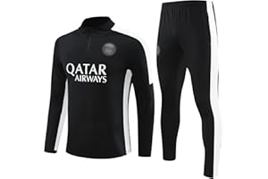 YIWAWQIAN PSG Tracksuit, PSG Kit, Football Tracksuit for Mens and Boys, Football Kit for Kids,Comfortable and breathable Tracksuit Mens Full Set, Jersey Kit for Kids and Adult