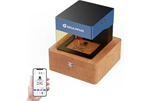 Sculpfun iCube Pro 5W Cortadora de Grabado Láser con Filtro de Humo, Enfoque Láser 0.06mm, Grabadora Láser Portátil MINI, Grabado de Alta Velocidad 10000mm/min