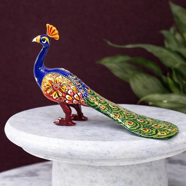 Buy Swarovski Peacock Crystal Sculpture, Green, Tabletop, Polished
