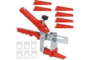 95STREET Niveladores para Azulejos, Sistema de Nivelación Cuñas de Plástico, 1 Alicate, 100 Cuñas para Suelo, 100 Espaciadores de 1 mm