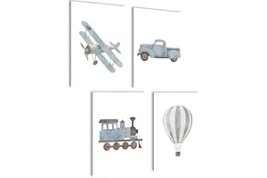 MOJOLIVING Bilder Kinderzimmer jungen Baby Zimmer Poster Set Wandbilder Kinderzimmer mädchen Babyzimmer Deko Bilder für Baby Zimmer Dekoration (Ballon)