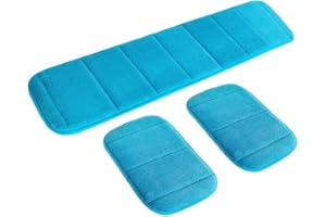 MERYSAN 2 set Portatile Computer Polso Gomito Pad, AUHOTA 1Lunga e 2Corta Anti-scivolo Morbido polso resto Braccio Pad, Mouse Tastiera Polso Gomito Supporto Mat per Ufficio Desktop Gaming (Blu)