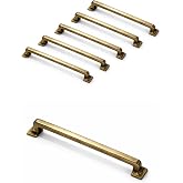 Canik Mobilya Kulpları, 5 Adet Metal, TV &Uuml;nitesi Yatak Odası &Ccedil;ekmece Vestiyer Mutfak Dolap Kulbu (Antik Sarı, 224 mm)