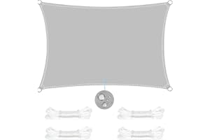 NINGESHOP Voile d'ombrage Rectangulaire 2x3m, Toile PES Résistant à l'eau, Filet Rectangle 3x2m,Auvent Imperméable UV Protection pour Jardin Terrasse Camping, avec Corde Libre, Gris