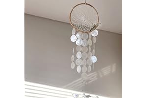 ZOYIEP Traumfänger Windspiel, Perlmutt Muscheln Deko Windspiele, Handgefertigt DIY Mobile Boho Deko Kunsthandwerk Fensterschmuck Aufhängen (B)