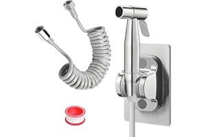 DEANKEJI 2 Metros PE Duchas Higienicas para Wc-Conjunto, Plata Grifo Wc Higienico con Manguera, Grifo Bidet para WC, Ducha de Mano Bidet, para Cocinas, Baños y Hoteles