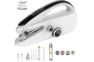 DAJASD Macchina da Cucire Portatile, Mini Macchina Da Cucire con Accessori Da Cucito, Macchin da Cucir a Mano con Due Velocità per Uso Domestico,per Cucir Vestiti,Tende,Fai Da Te e Viaggi