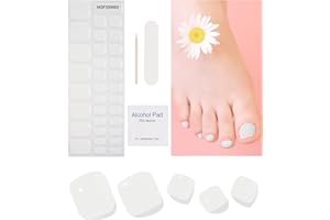 DUKASOU Smalto Adesivo per Unghie Piedi - 32 Pezzi Unghie Gel Adesive UV Full Wraps Unghie Adesivi Decalcomanie Autoadesive Gel Nail Stickers Durata Toenails