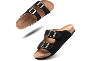 Hitmars Pantoletten Herren Bequeme Damen Zehentrenner Leicht Rutschfest Sandalen Unisex Sommer Strand Schwimmbad Slipper Schwarz Blau Braun Größe 35-47