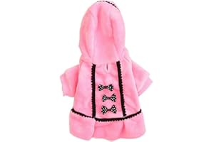 ROSENNIE_HAUSTIERE Hundemantel Jacke Rosennie Pet Supplies Kleidung Bekleidung Welpen Kostüm Pullover Apparel Kostüm Haustier Hund Warm Hoodies Mantel Hunde Katze-Tierbedarf Welpen T-Shirt Rot & Schwarz (L, Rosa)