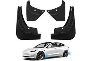 Ywooon Guardabarros para Tesla Model 3 2017-2023 Coche No Es Ncessario Taladro Agujeros Parasoles Delanteros Traseros Accesorios (4 Piezas)