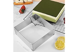 Guowall Anello per Torta Rettangolare, Stampo Regolabile per Mousse Coppapasta in Acciaio Inossidabile per Torte Mousse, Pasticceria (Allungabile 15-28cm)