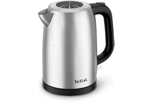 Tefal, Bouilloire en inox 1,7L, 2200W pour une ébullition rapide, Arrêt automatique, Fenêtre de niveau d'eau visible, KI1R0DE0