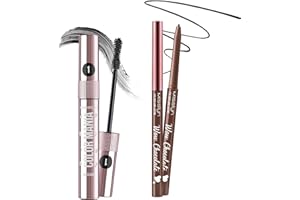 Misslyn Set Mascara Voluminizzante e Allungante Correttore per Ciglia e Sopracciglia, Eyeliner Impermeabile, Matita Nera per gli Occhi