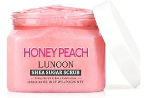 Tpyag Shea Sugar Scrub,Polierendes Körperpeeling,Körper-Peeling,Glatte und Weiche Haut,Entfernt Ablagerungen und Spendet der Haut Feuchtigkeit,Exfoliating Body Scrub,Körperpflege (Pfirsich)