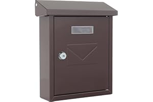 Rottner cassetta postale Cesena Marrone, in acciaio, con tettuccio parapioggia inclinato, targhetta portanome, goffratura sullo sportello e serratura a cilindro di colore marrone.