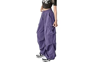 DINGJIUYAN Parachute Cargo Harem Pants Women Gothic Y2k Plus Size Elastic Waist Trousers Harajuku Punk Jogger