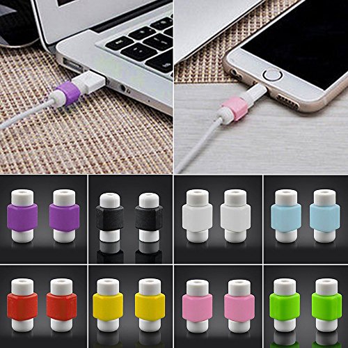Bluelans® 4 Stück Kabelschutz Clip-On Anti-Kabelbruch Ummantelung für Apple iPhone Datenkabel Ladekabel (Hellblau) - 2